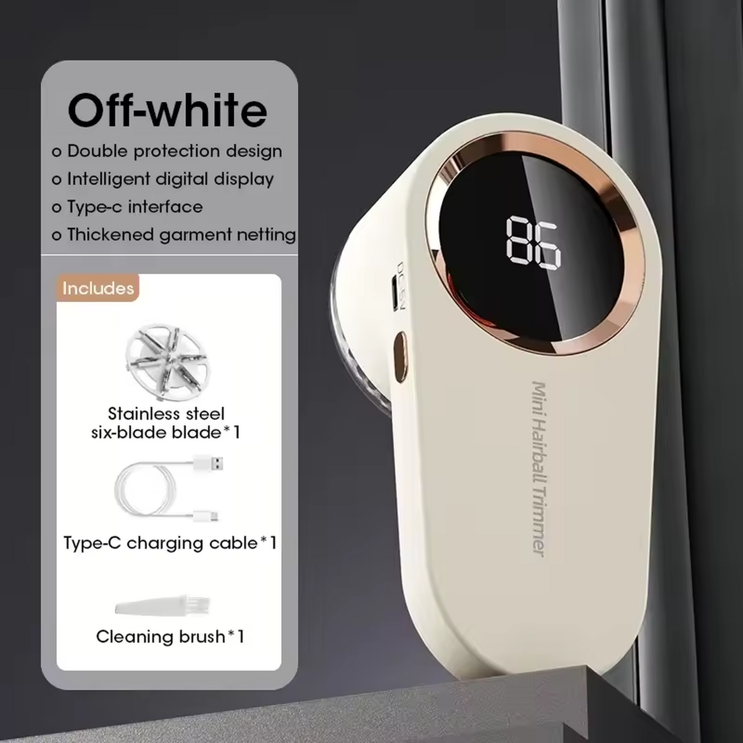 Rechargeable Fabric Shaver with LED Display