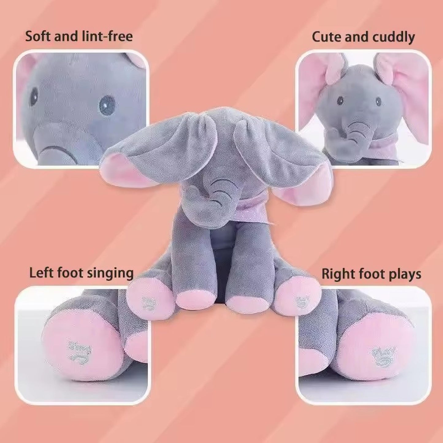 Soft Peekaboo Elephant Plush – Baby Toy Gift