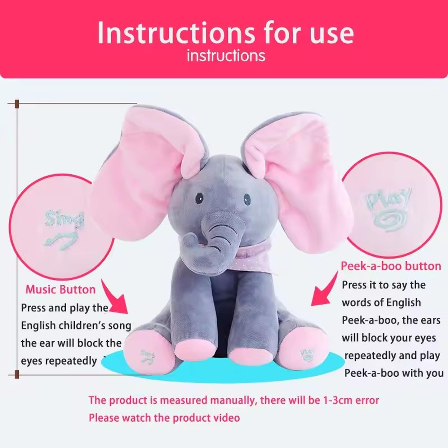 Soft Peekaboo Elephant Plush – Baby Toy Gift