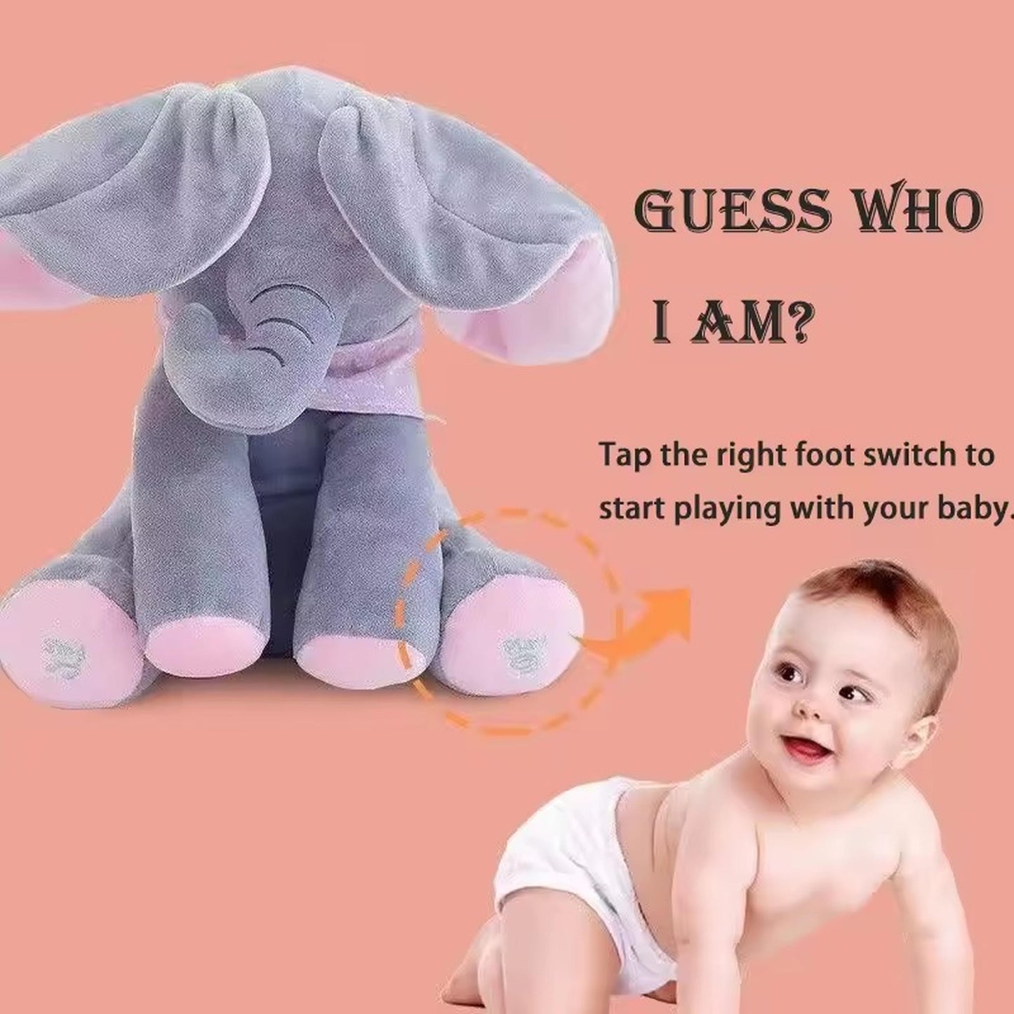 Soft Peekaboo Elephant Plush – Baby Toy Gift