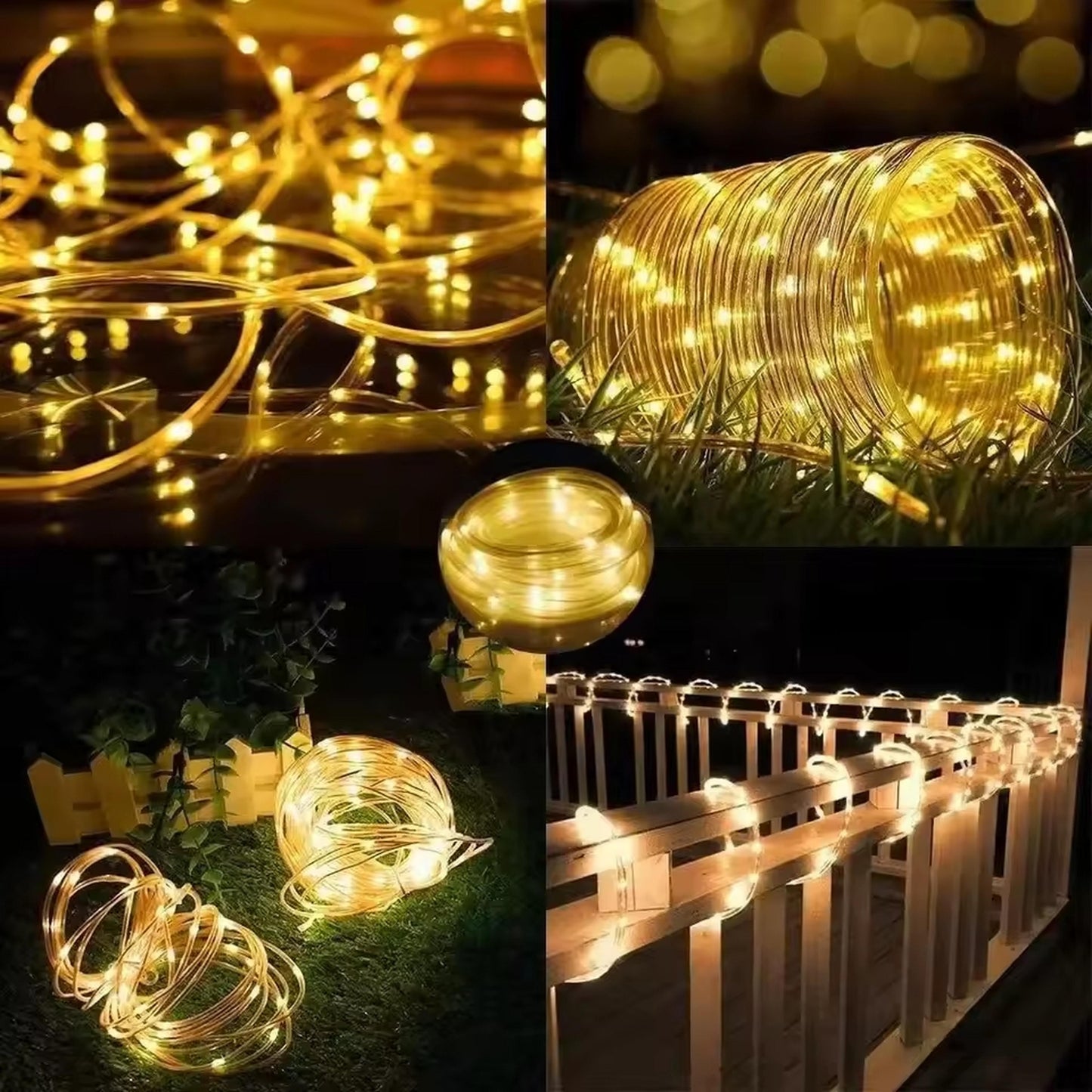 Solar Rope Tube LED Lights – Waterproof 8 Modes String Lights for Outdoor Garden, Christmas & Holiday Decoration