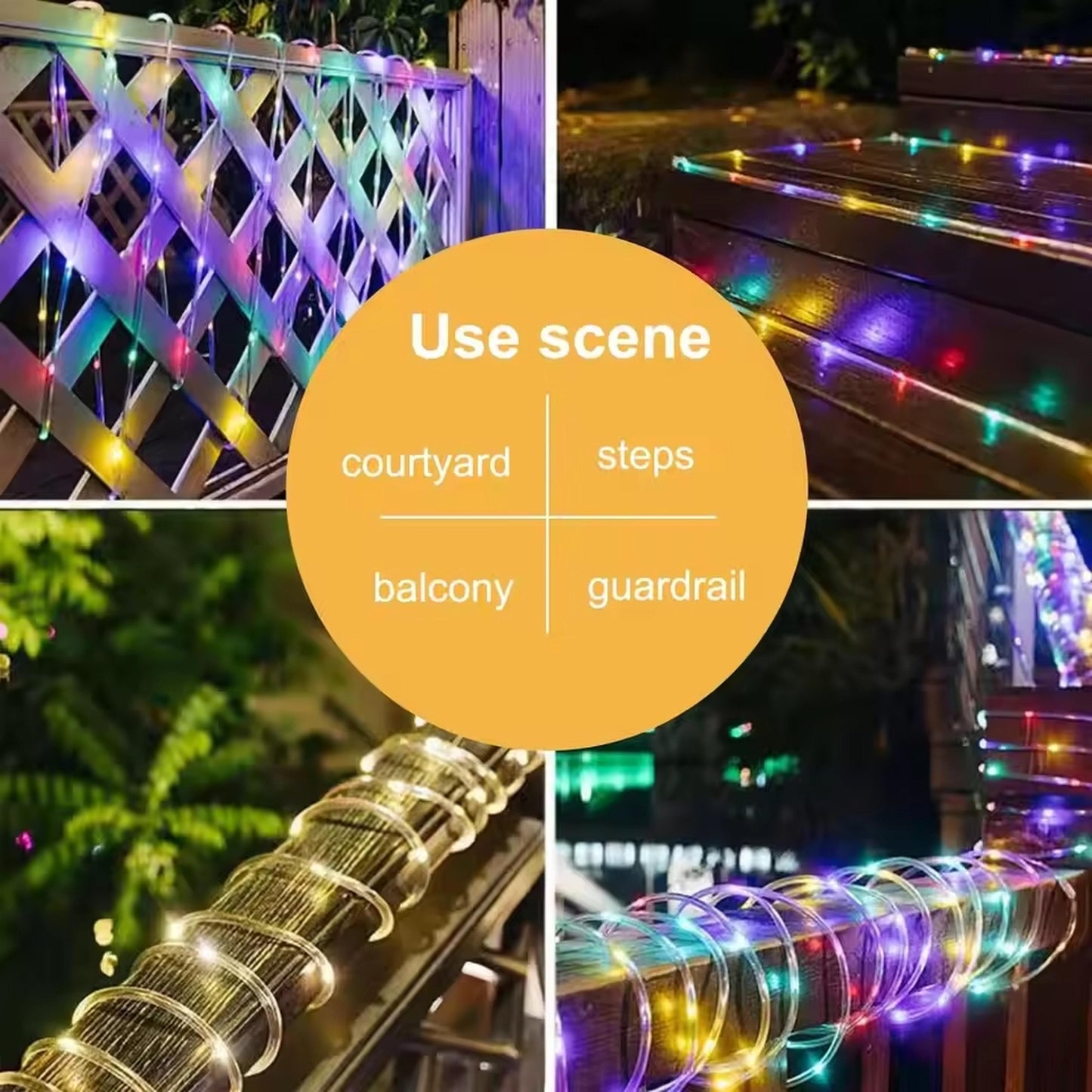 Solar Rope Tube LED Lights – Waterproof 8 Modes String Lights for Outdoor Garden, Christmas & Holiday Decoration