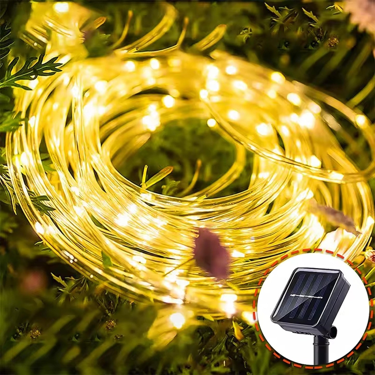 Solar Rope Tube LED Lights – Waterproof 8 Modes String Lights for Outdoor Garden, Christmas & Holiday Decoration
