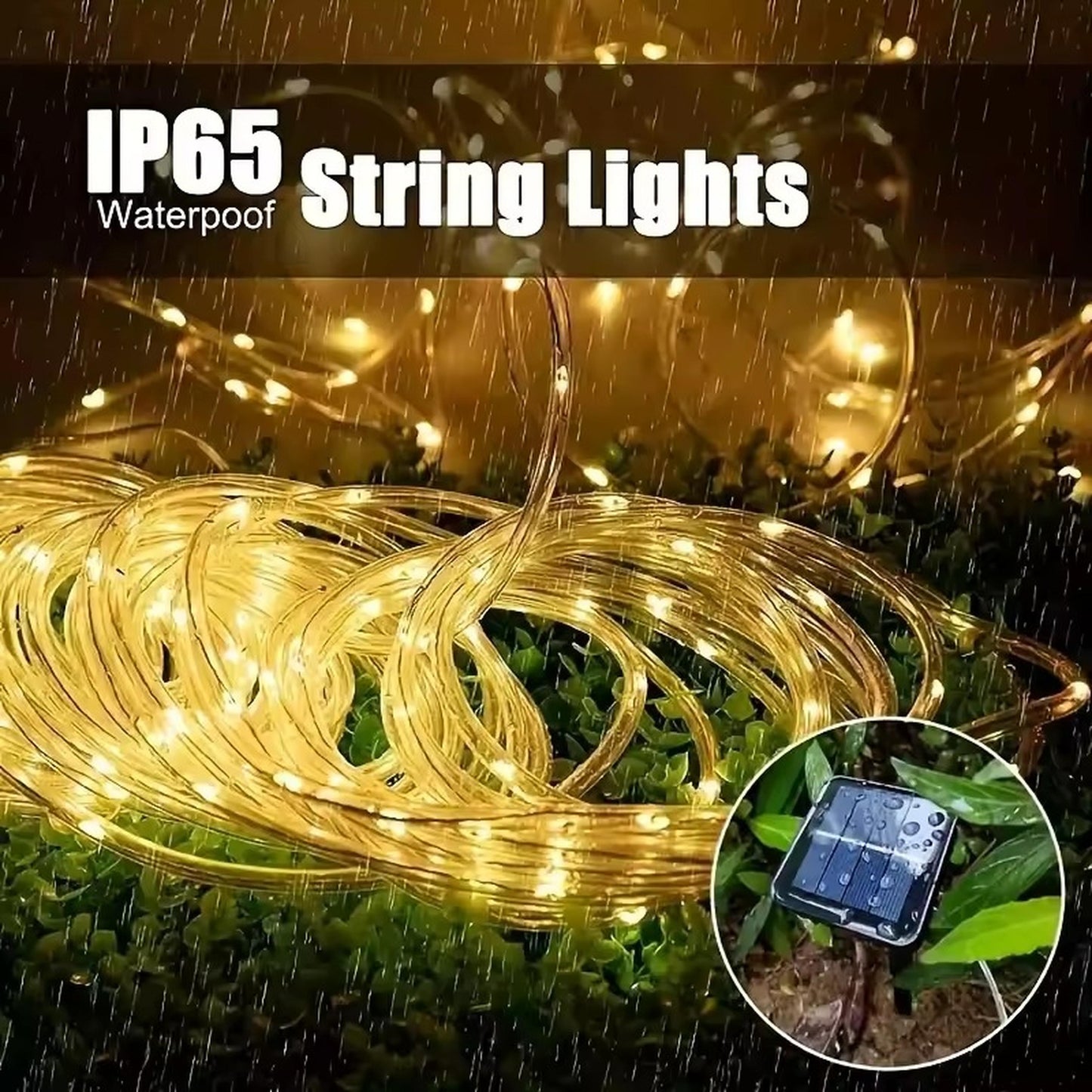 Solar Rope Tube LED Lights – Waterproof 8 Modes String Lights for Outdoor Garden, Christmas & Holiday Decoration