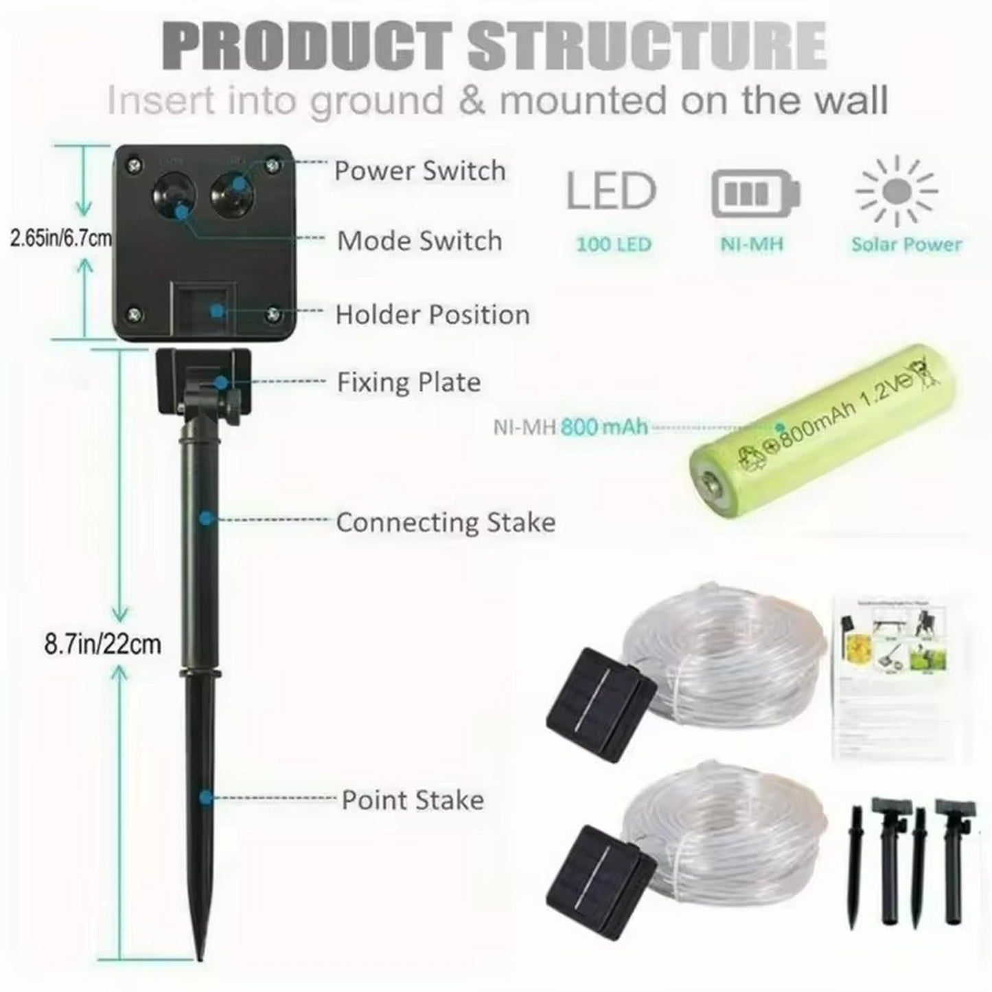 Solar Rope Tube LED Lights – Waterproof 8 Modes String Lights for Outdoor Garden, Christmas & Holiday Decoration