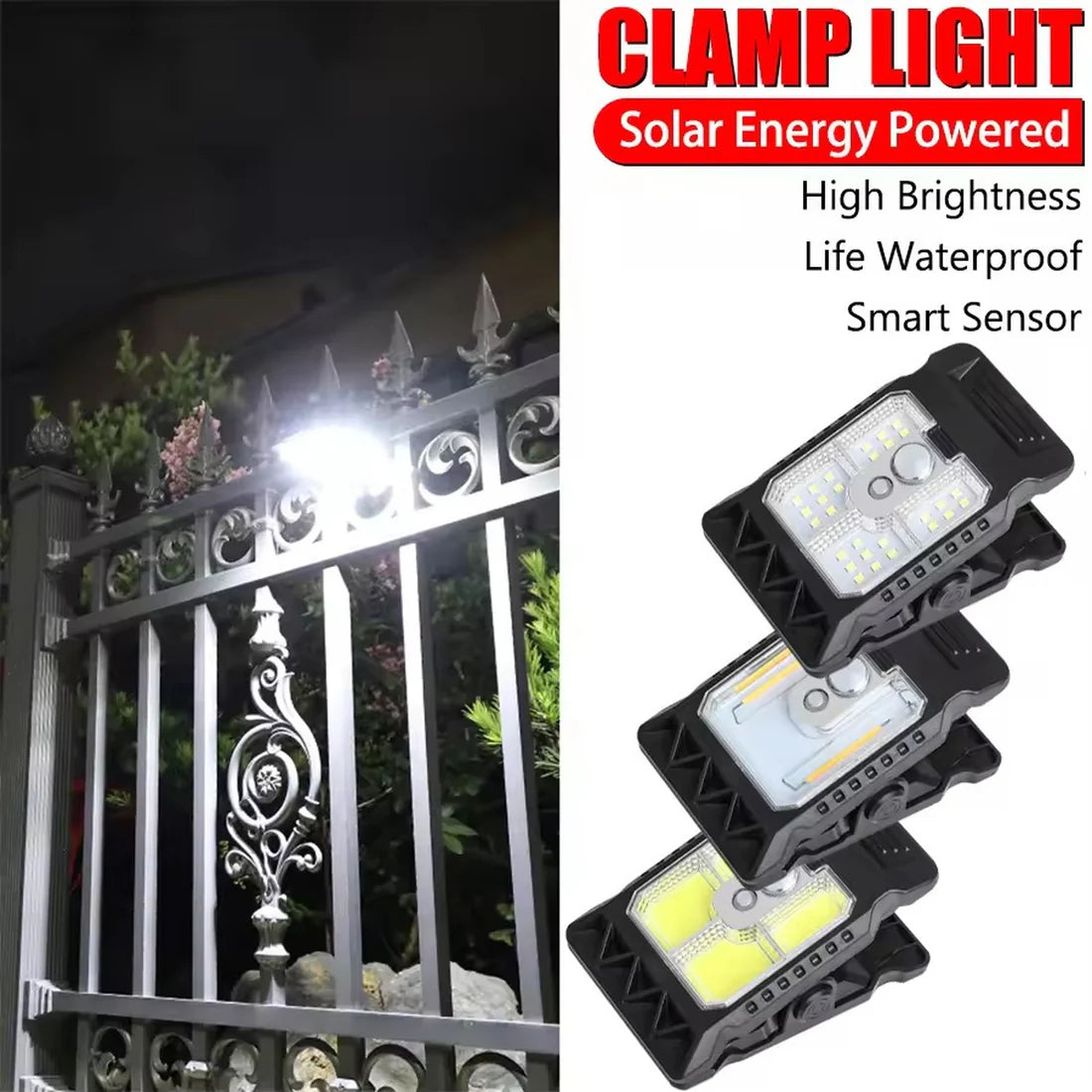 Solar Clip Lamp – Outdoor Waterproof Light with Motion Sensor & Warm Modes