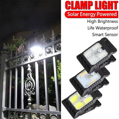 Solar Clip Lamp – Outdoor Waterproof Light with Motion Sensor & Warm Modes