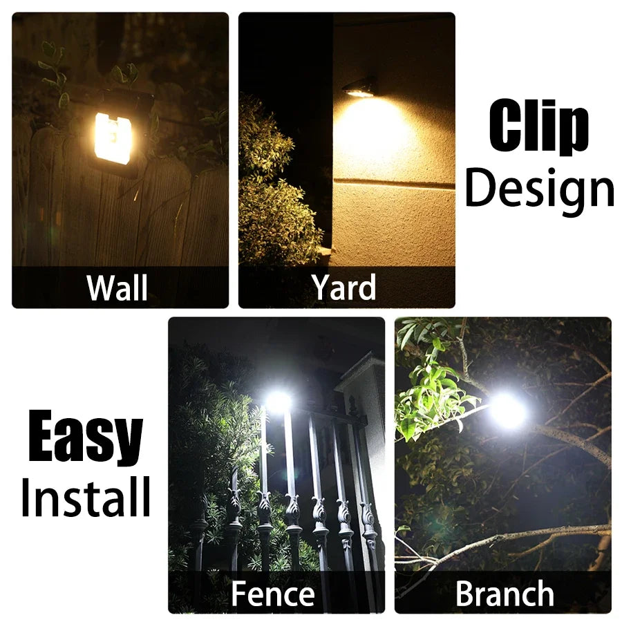 Solar Clip Lamp – Outdoor Waterproof Light with Motion Sensor & Warm Modes