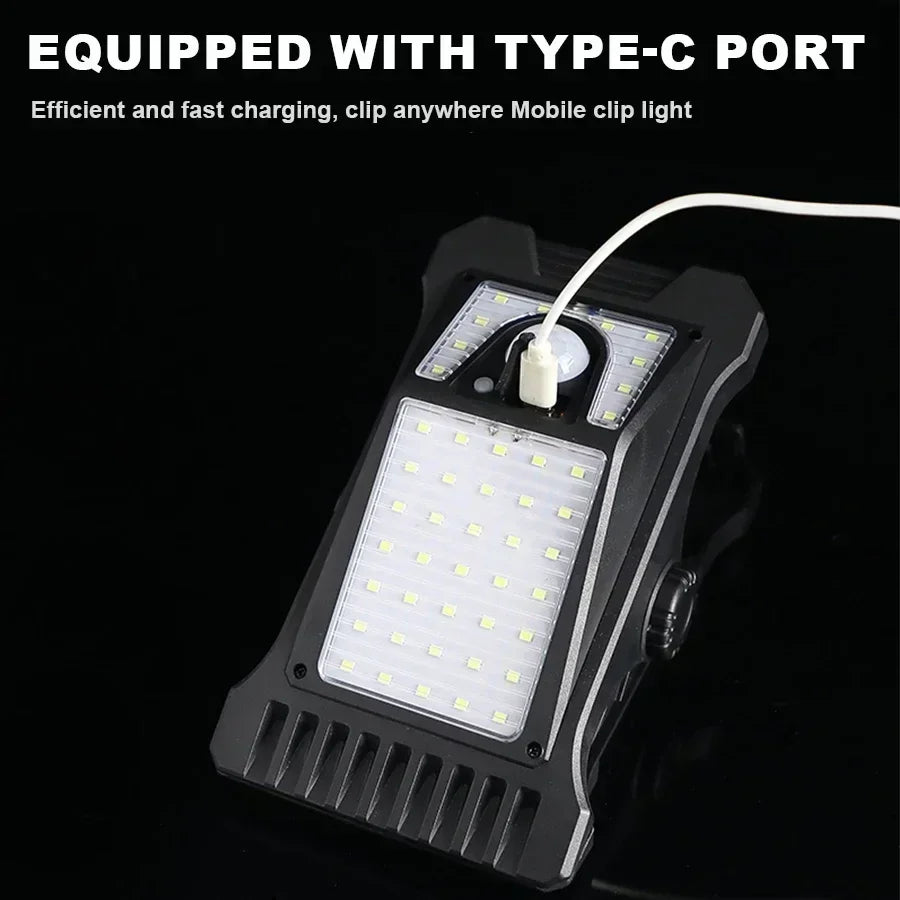 Solar Clip Lamp – Outdoor Waterproof Light with Motion Sensor & Warm Modes