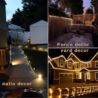 Solar Rope Tube LED Lights – Waterproof 8 Modes String Lights for Outdoor Garden, Christmas & Holiday Decoration