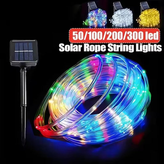 Solar Rope Tube LED Lights – Waterproof 8 Modes String Lights for Outdoor Garden, Christmas & Holiday Decoration