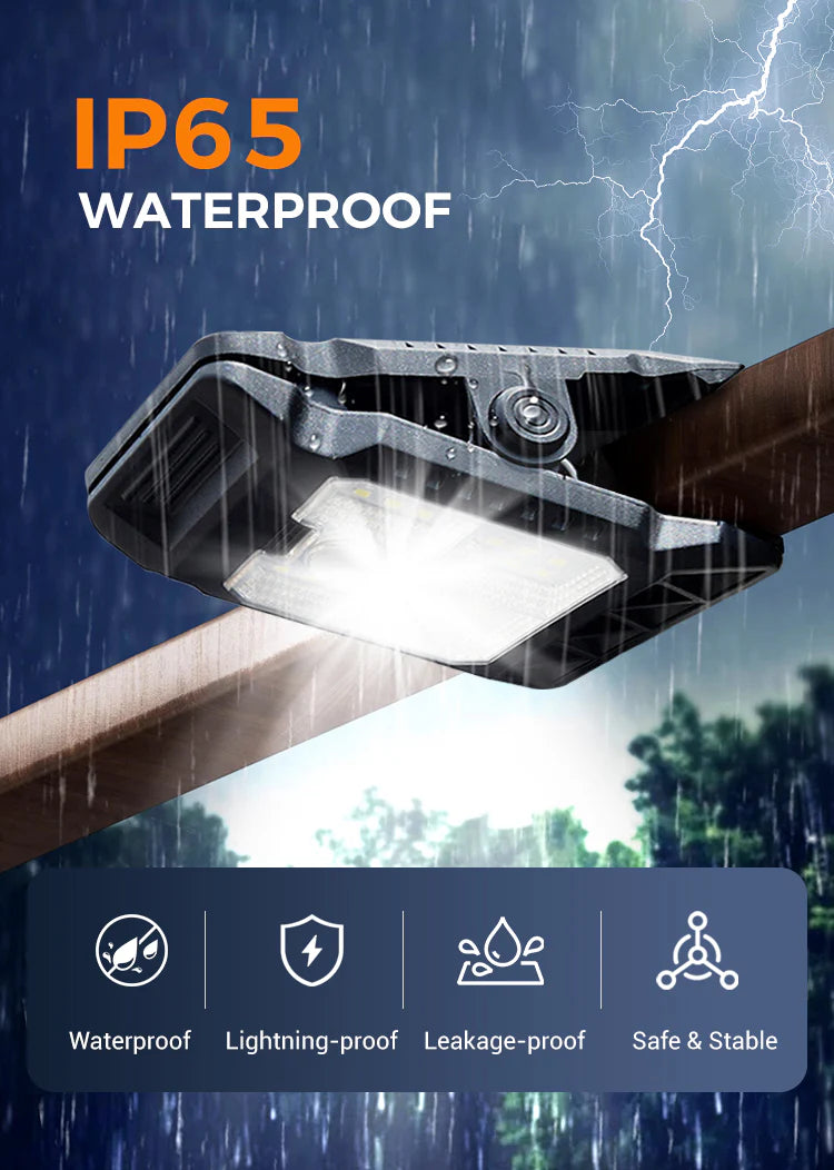 Solar Clip Lamp – Outdoor Waterproof Light with Motion Sensor & Warm Modes